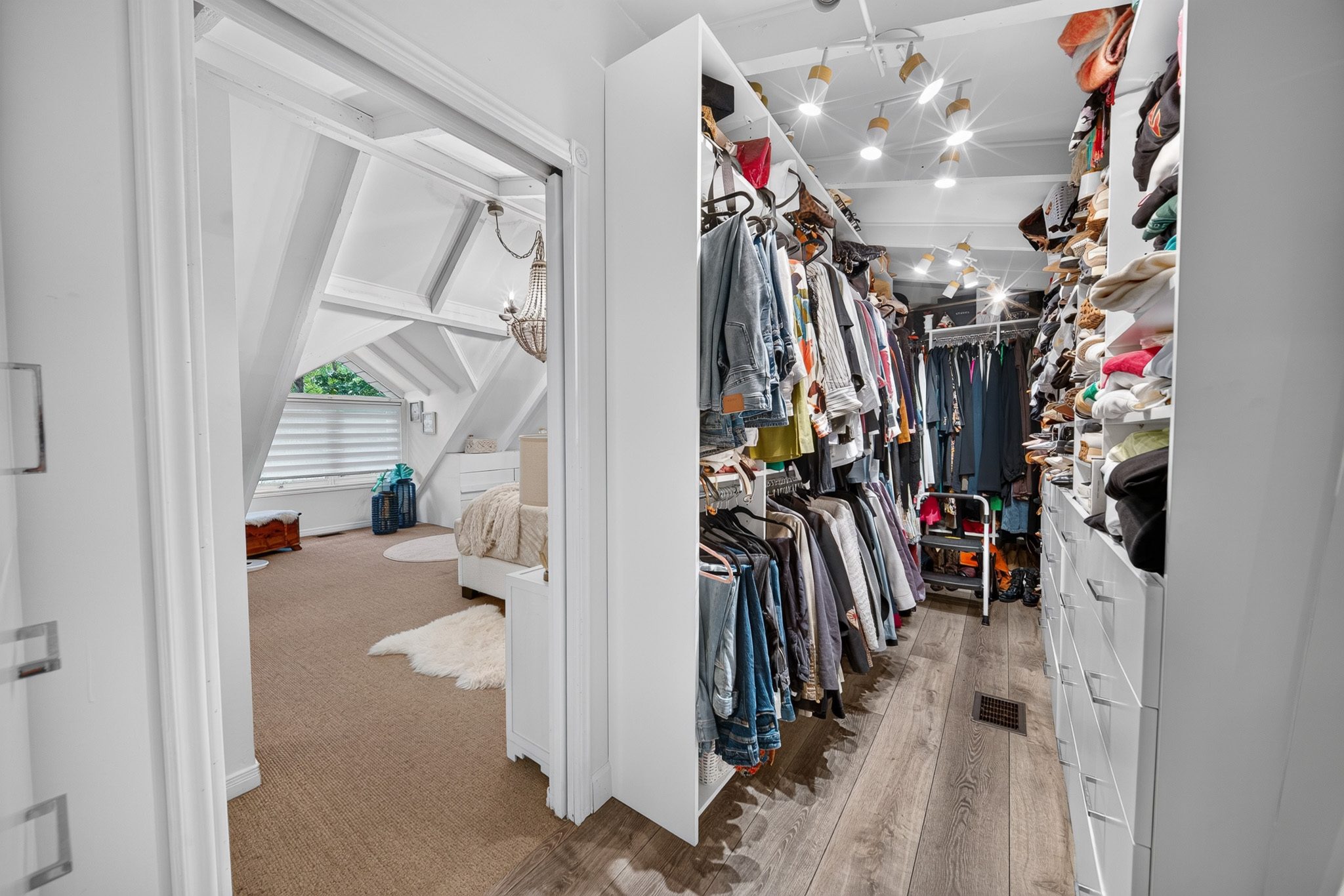 The walk-in dressing room