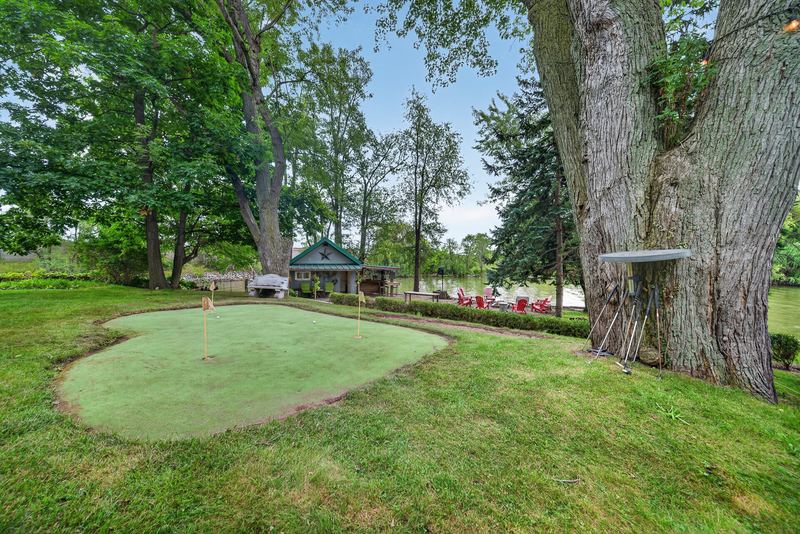 The putting green under the trees